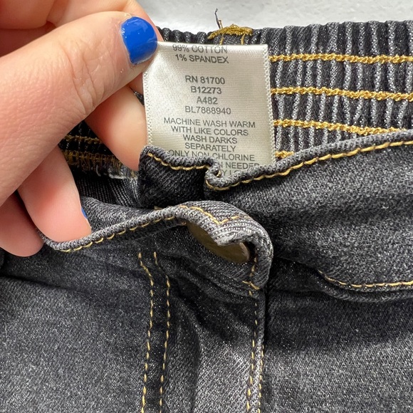 Blair black wash 90s style straight leg jeans w elastic back - Picture 6 of 6